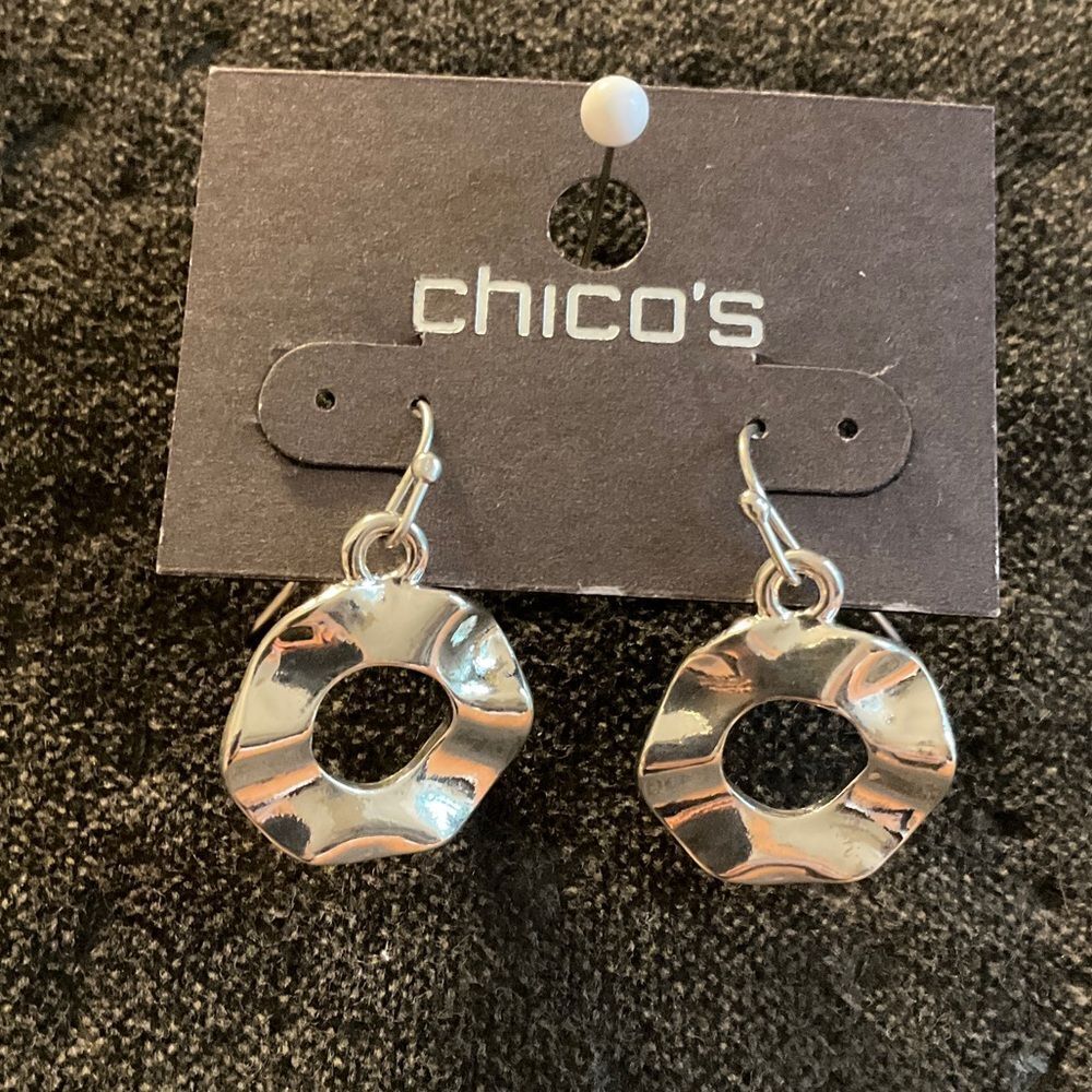 0010-New Chico's Silver Dangle Earrings